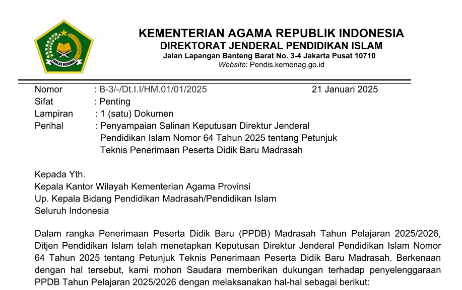 Juknis PPDB Madrasah 2025 2026 Lengkap Lihat Disini